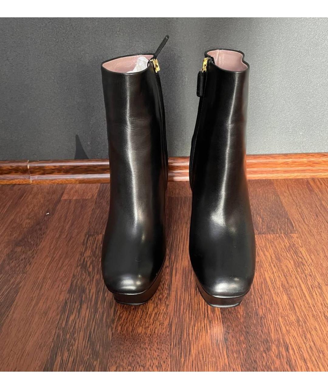 GUCCI Черные кожаные ботильоны, фото 2