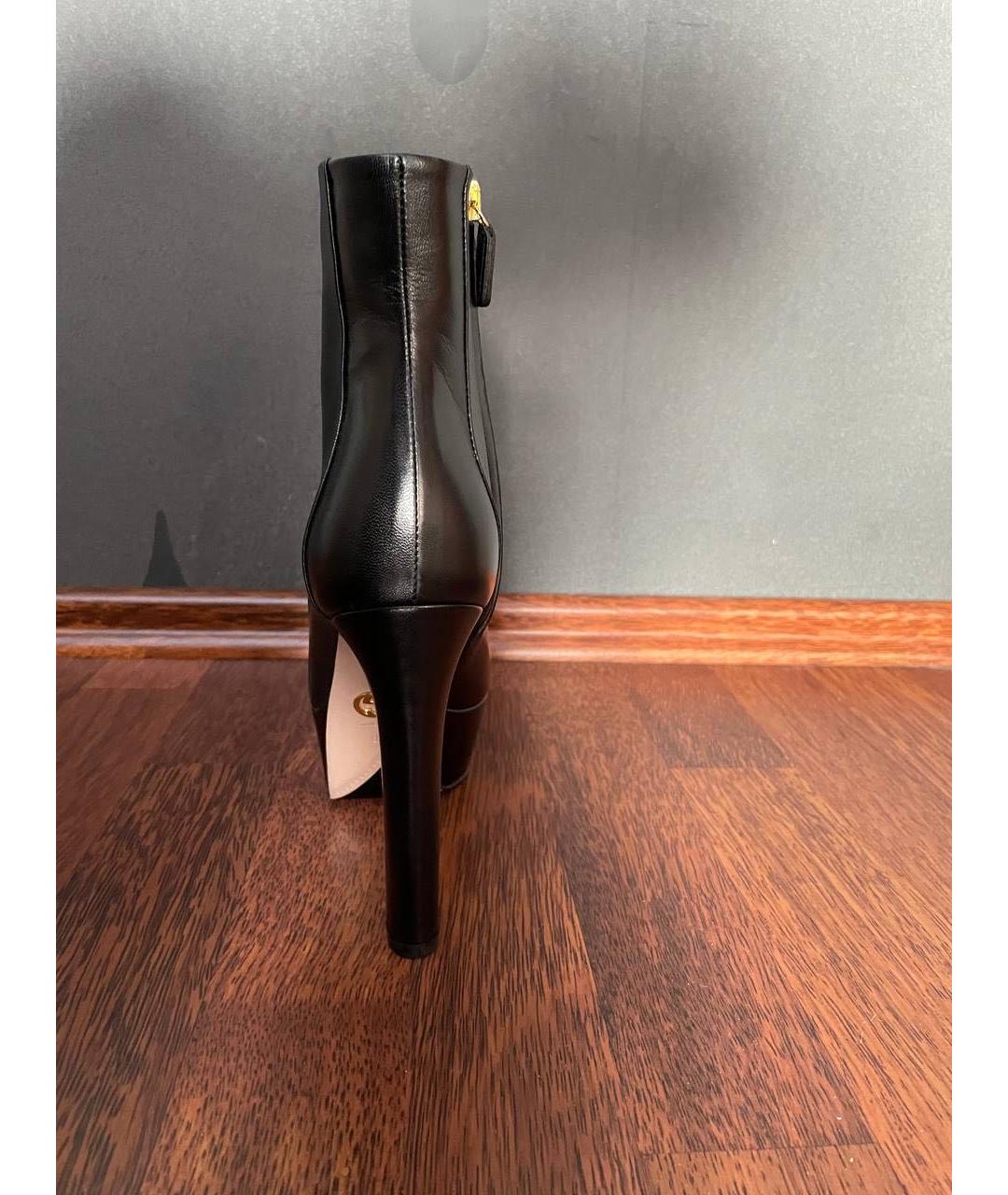 GUCCI Черные кожаные ботильоны, фото 4