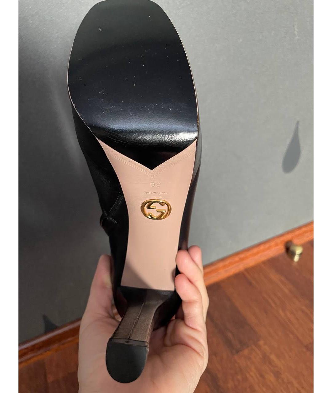 GUCCI Черные кожаные ботильоны, фото 5