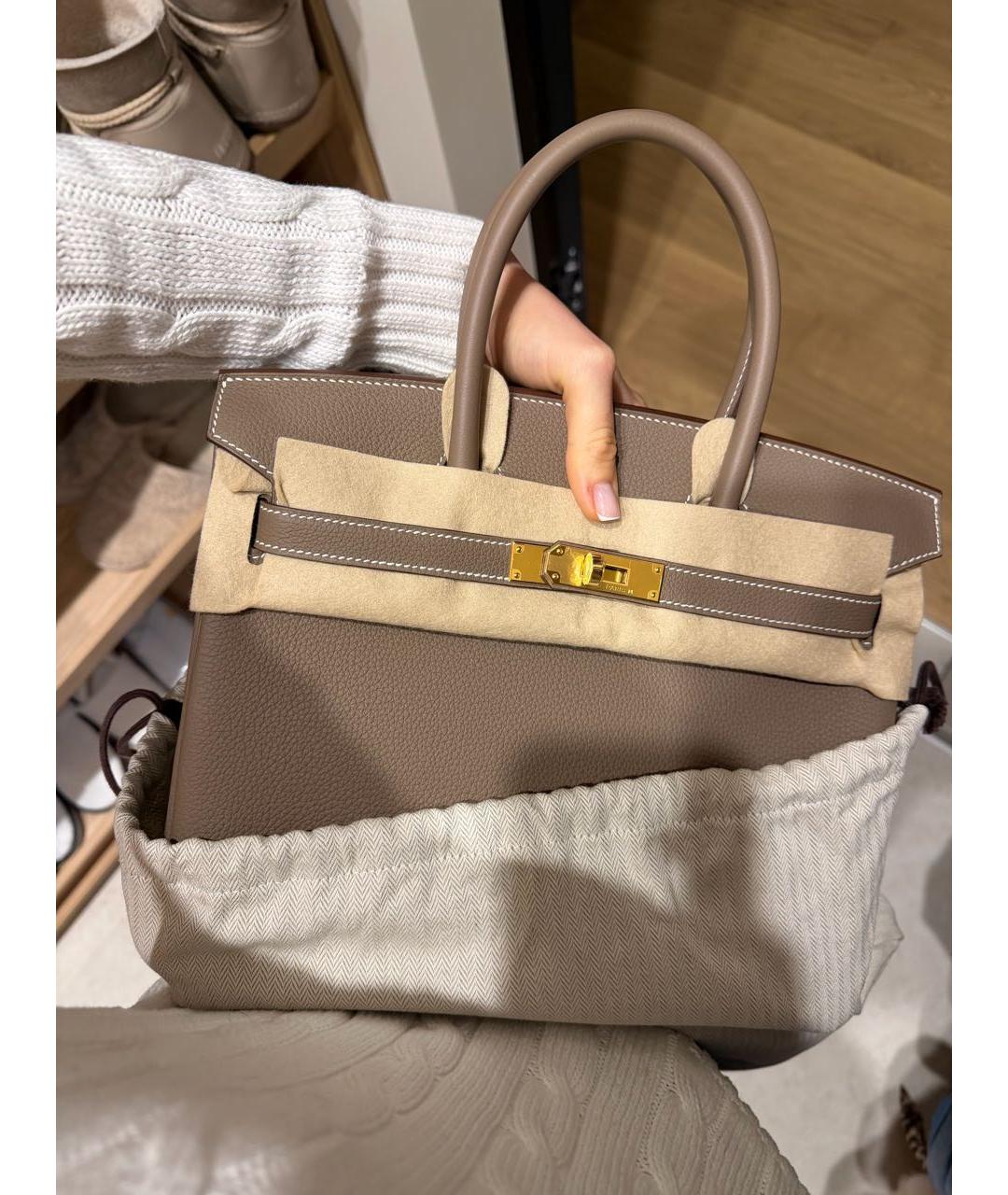 HERMES Кожаная сумка с короткими ручками, фото 7