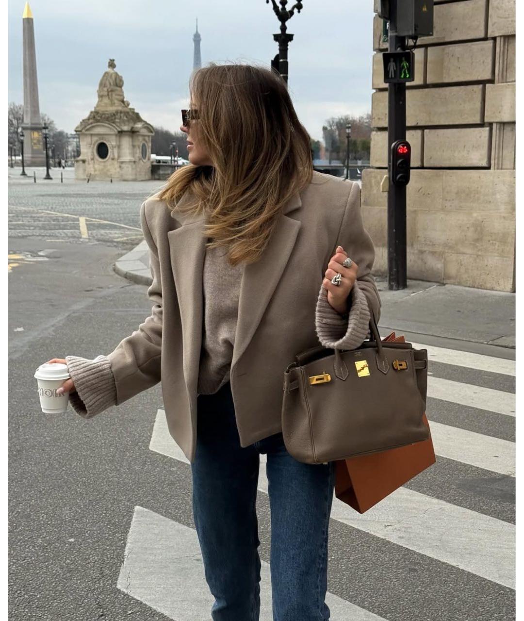 HERMES Кожаная сумка с короткими ручками, фото 6