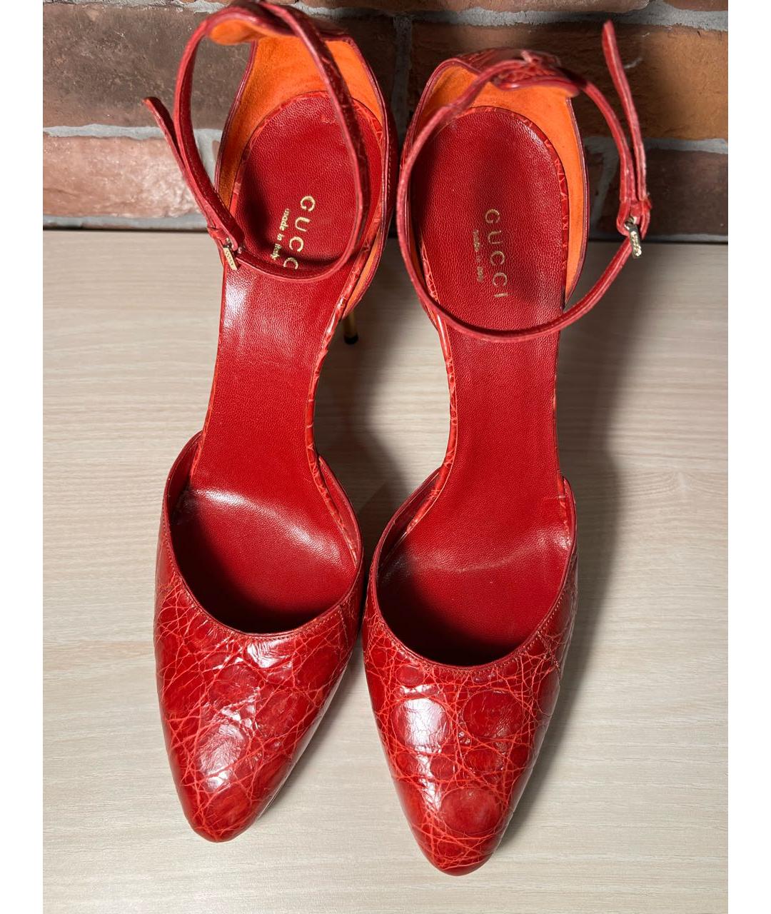 GUCCI Красные туфли из экзотической кожи, фото 3
