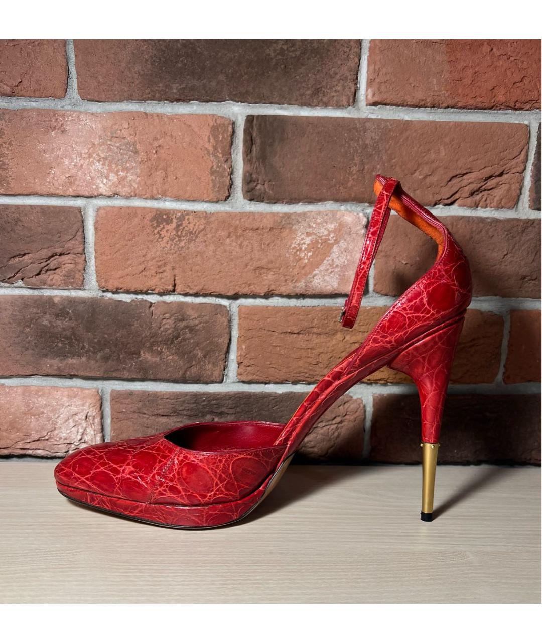 GUCCI Красные туфли из экзотической кожи, фото 7