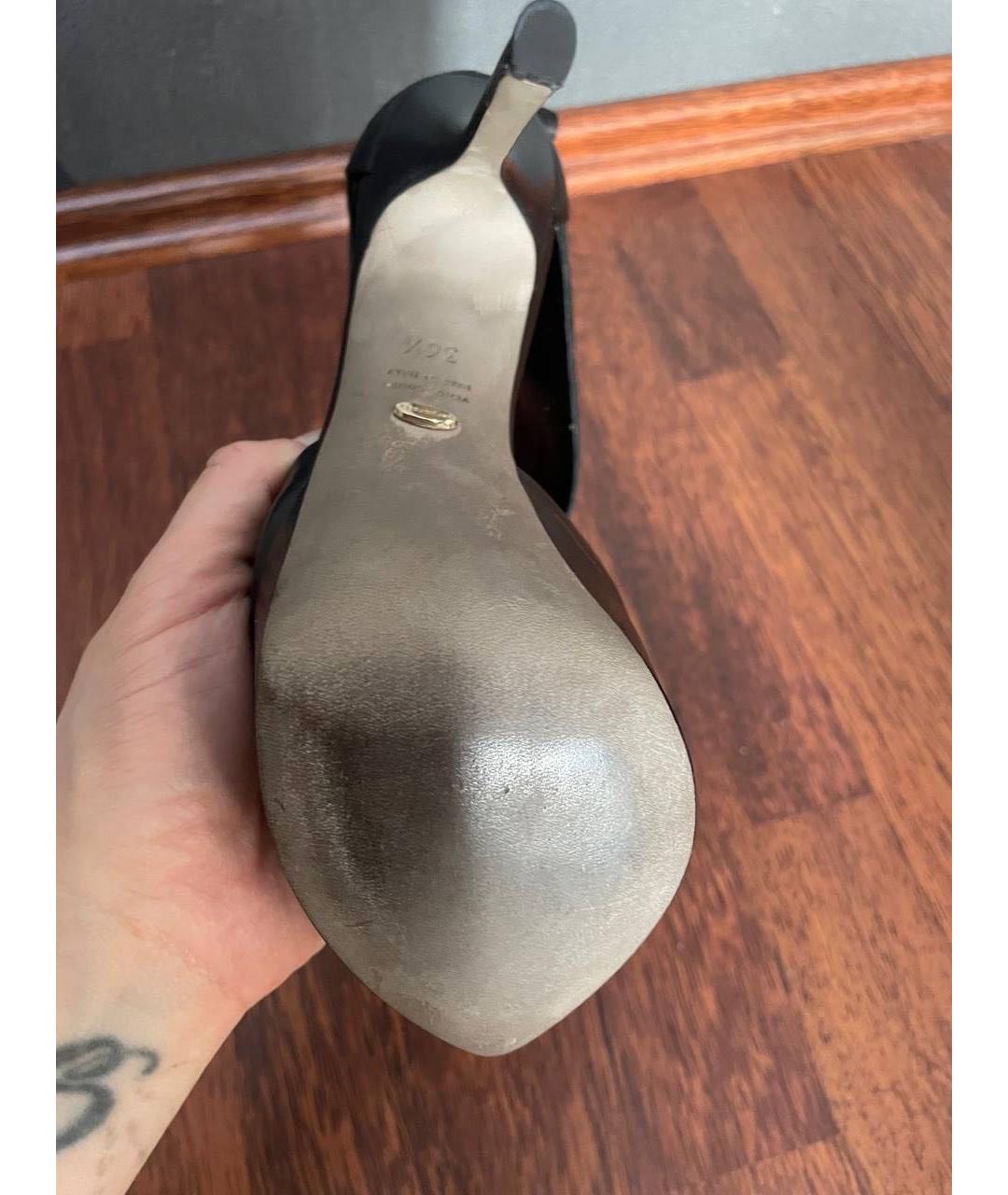 SERGIO ROSSI Черные кожаные босоножки, фото 4