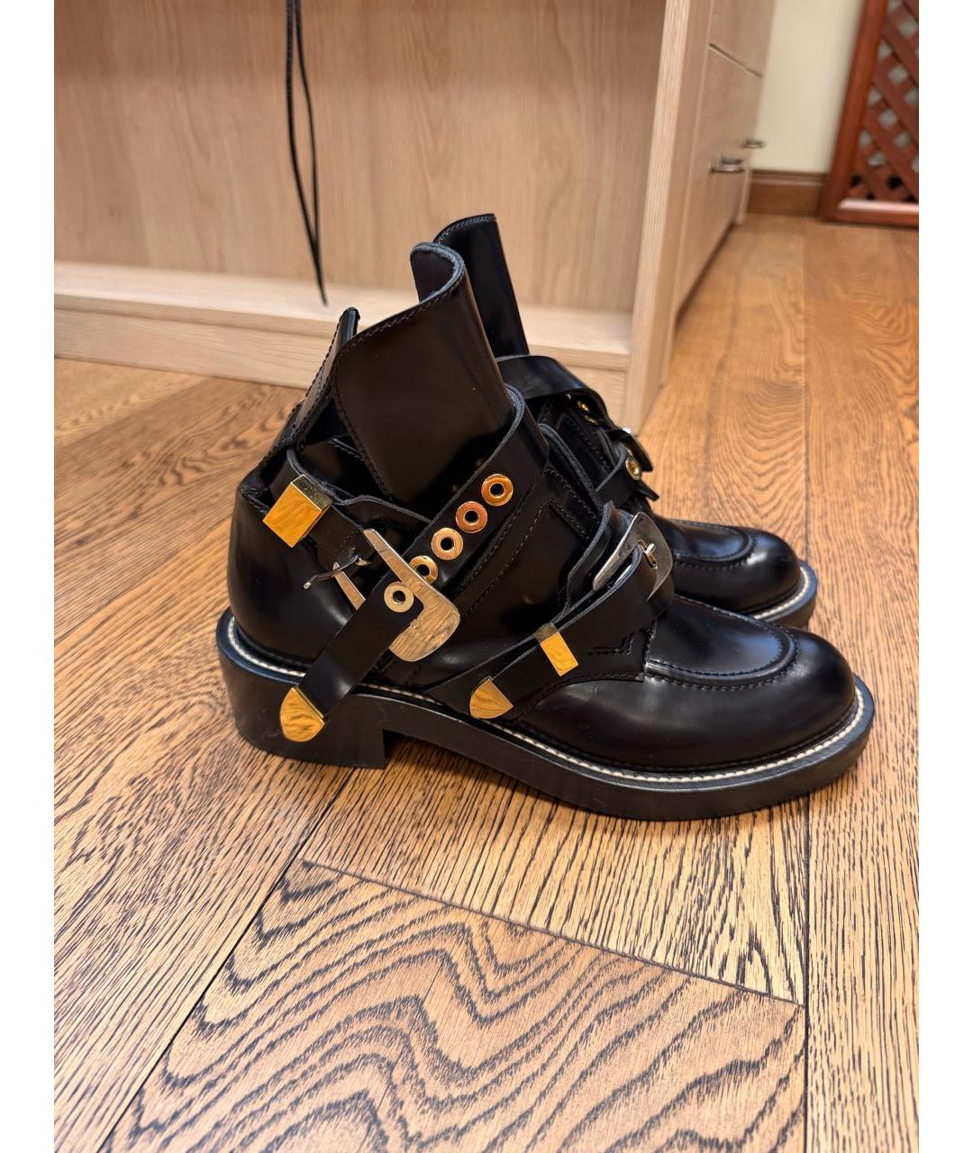 BALENCIAGA Черные кожаные ботинки, фото 4
