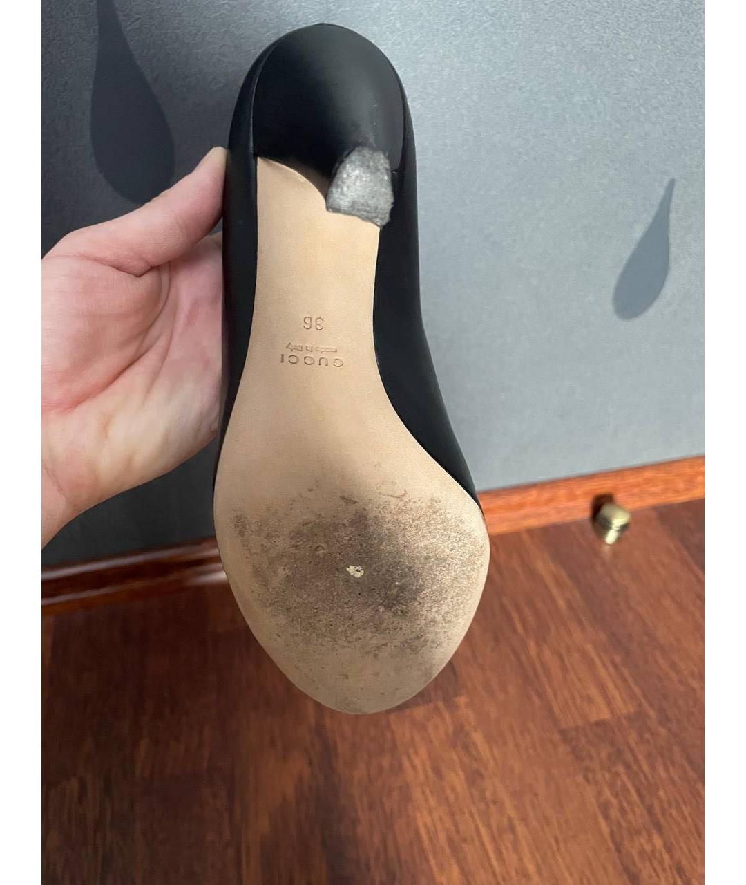 GUCCI Черные кожаные туфли, фото 4