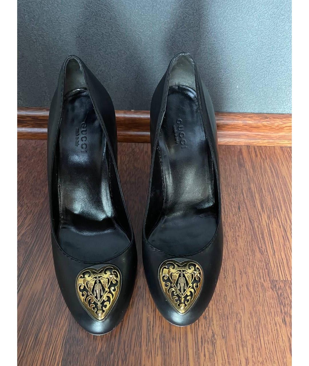 GUCCI Черные кожаные туфли, фото 2