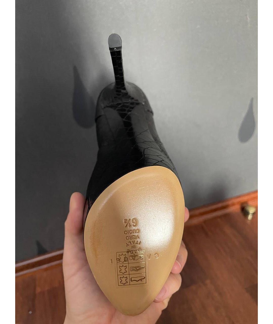 CASADEI Черные ботильоны из экзотической кожи, фото 4