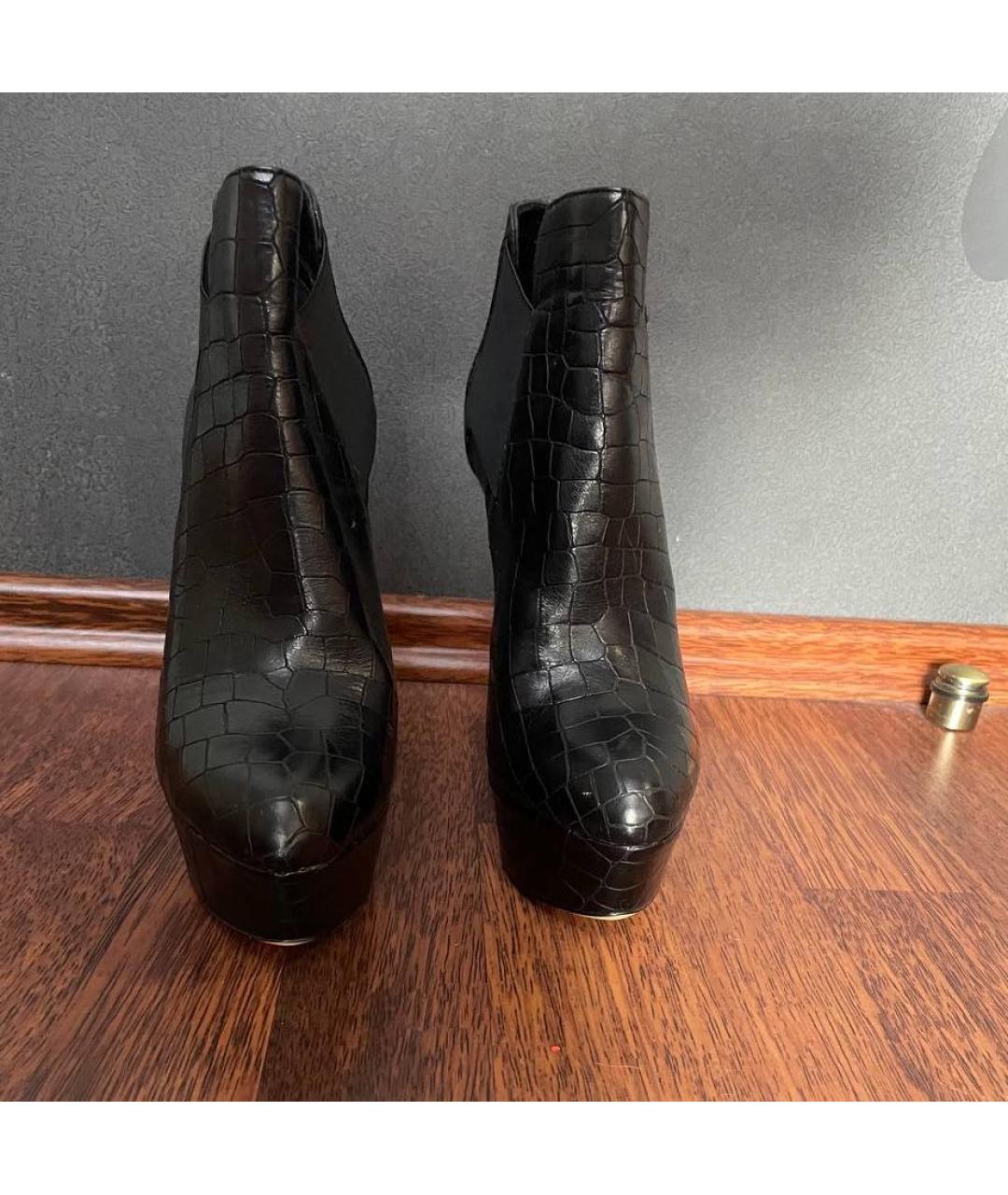 CASADEI Черные ботильоны из экзотической кожи, фото 2