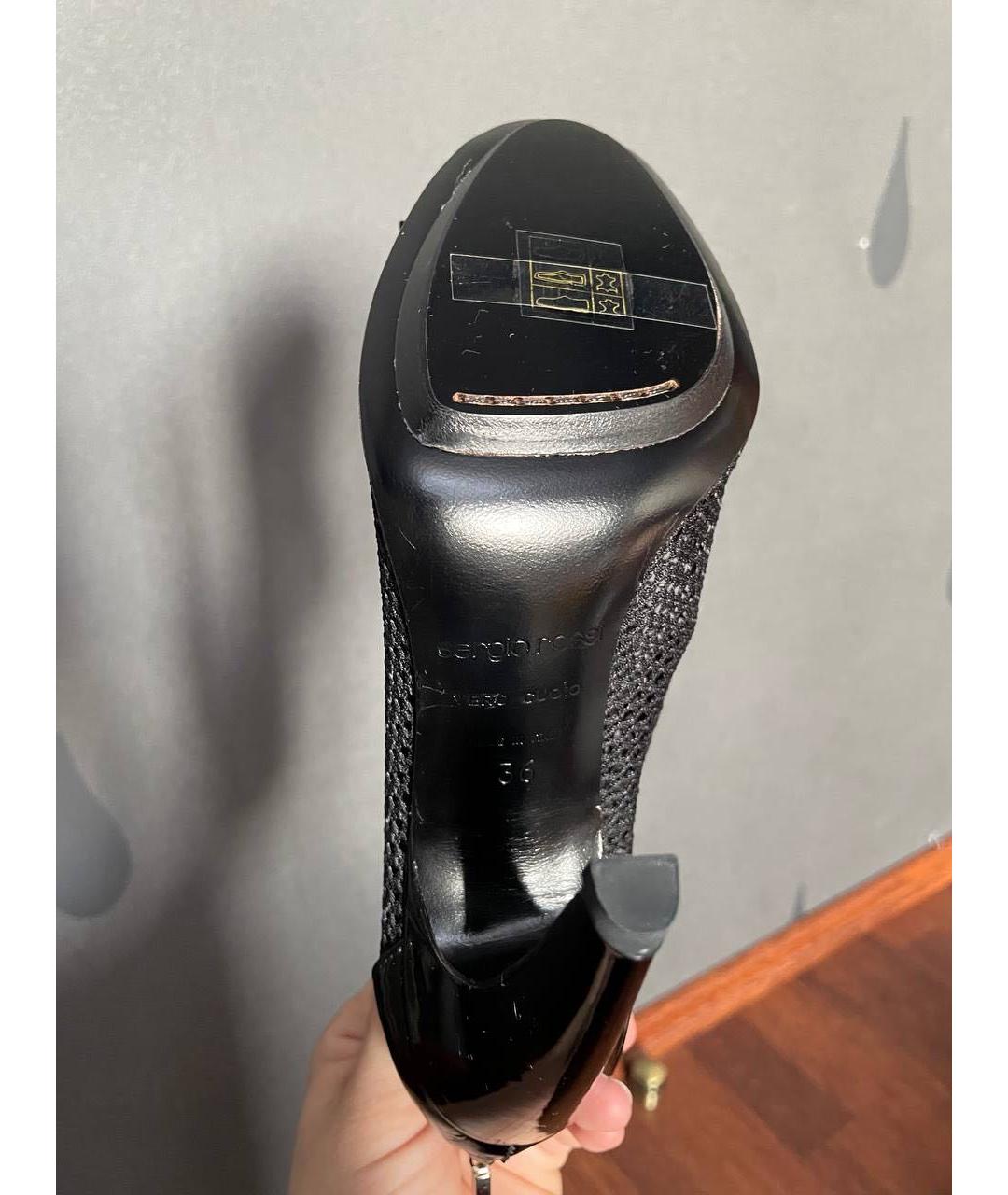 SERGIO ROSSI Черные ботильоны из лакированной кожи, фото 4