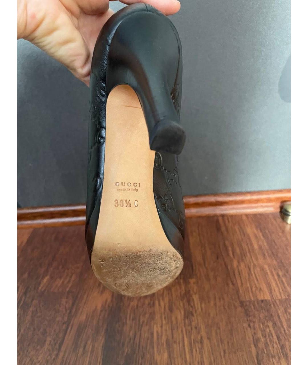 GUCCI Черные кожаные туфли, фото 4