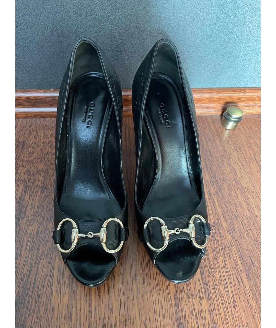 GUCCI Черные кожаные туфли, фото 2