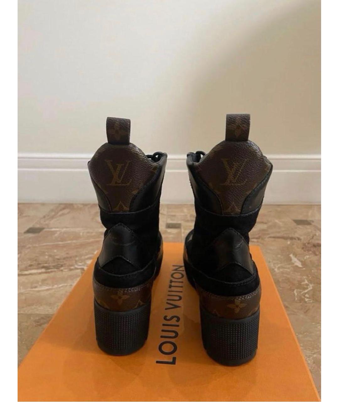 LOUIS VUITTON Черные кожаные ботинки, фото 4
