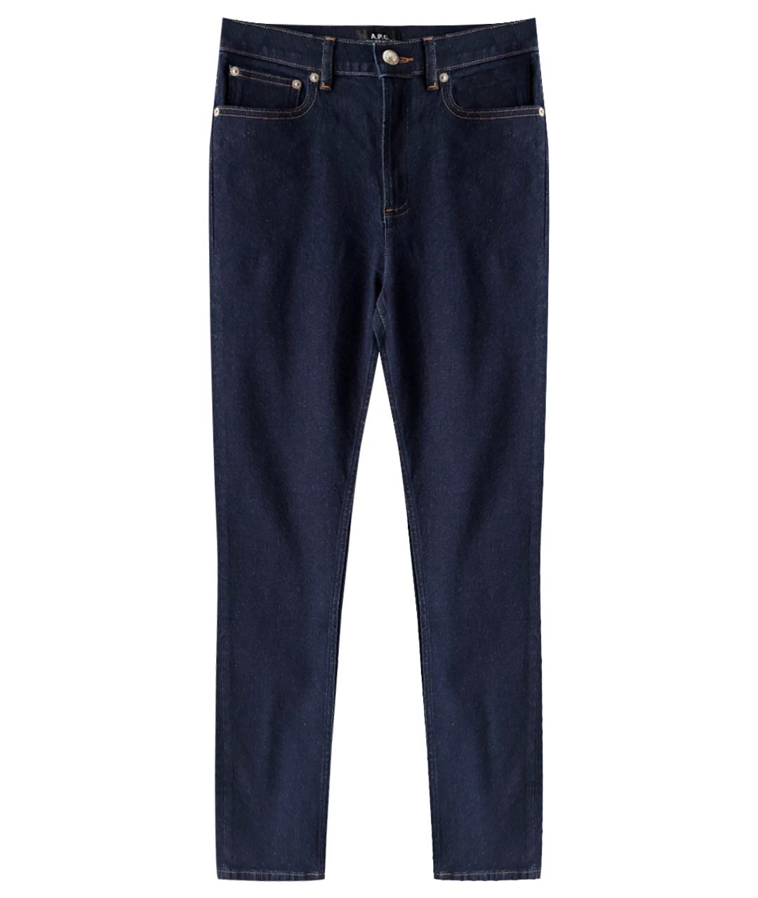 A.P.C. Темно-синие хлопко-полиэстеровые джинсы слим, фото 1