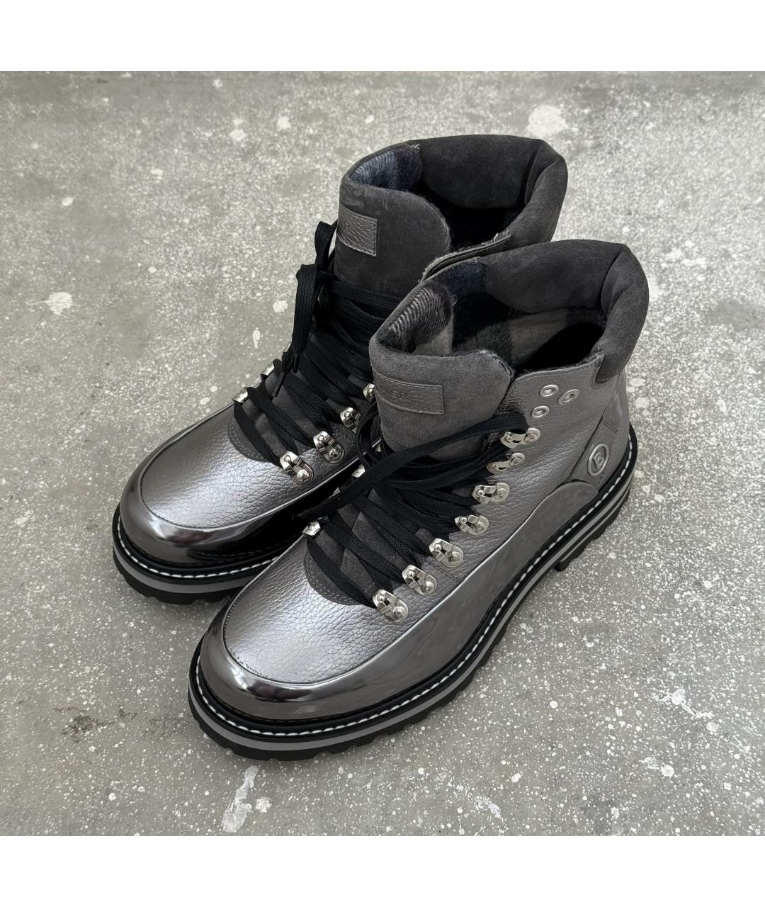 BOGNER Серебряные кожаные высокие ботинки, фото 2