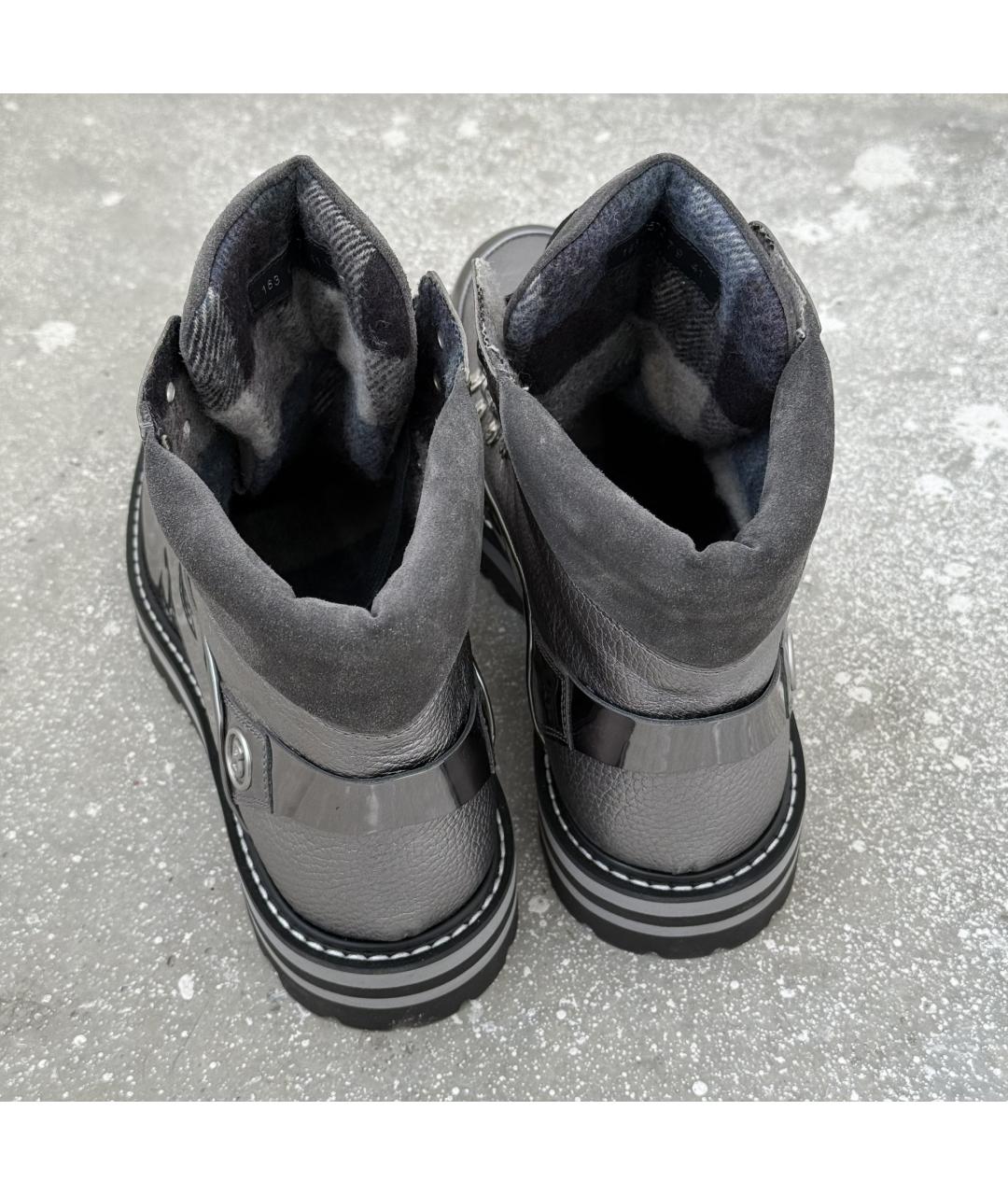 BOGNER Серебряные кожаные высокие ботинки, фото 7