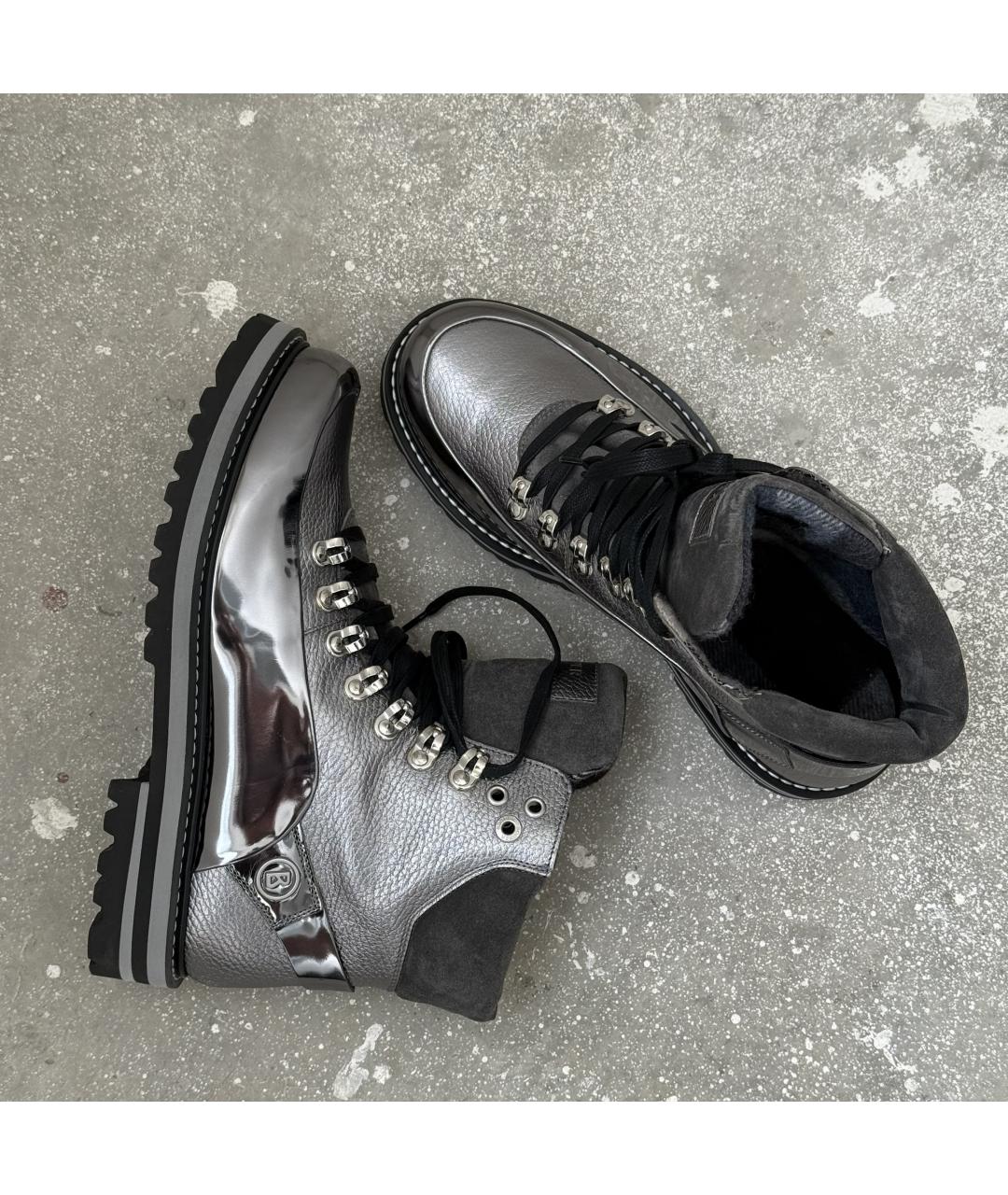 BOGNER Серебряные кожаные высокие ботинки, фото 5