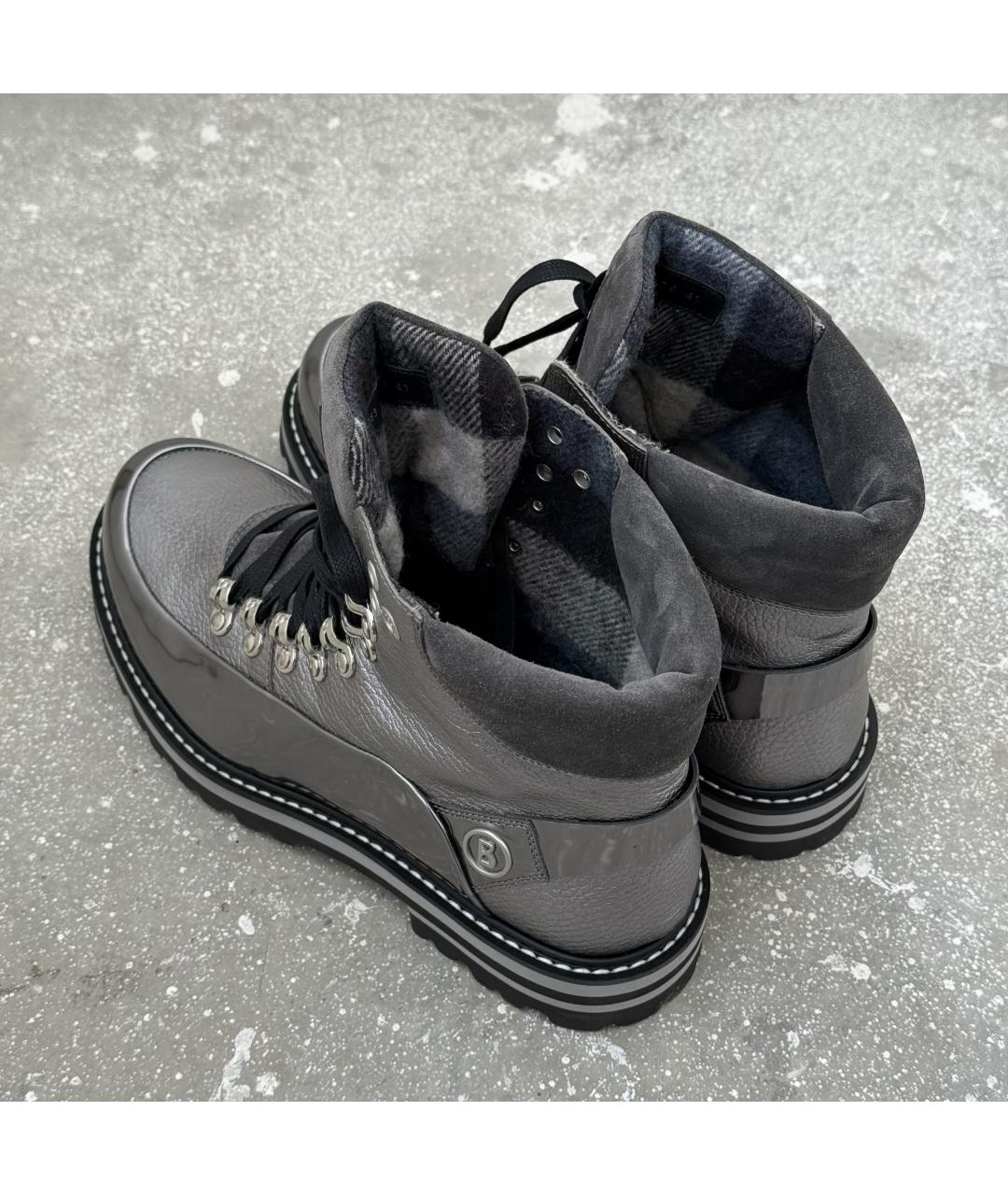 BOGNER Серебряные кожаные высокие ботинки, фото 3