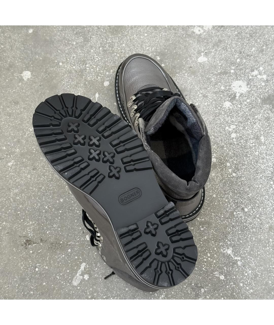 BOGNER Серебряные кожаные высокие ботинки, фото 8