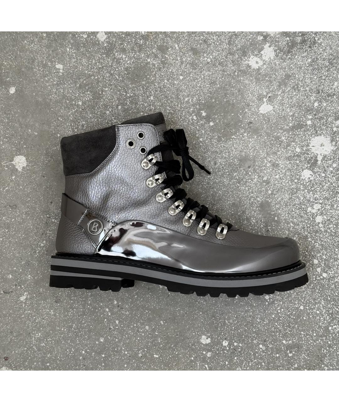 BOGNER Серебряные кожаные высокие ботинки, фото 10