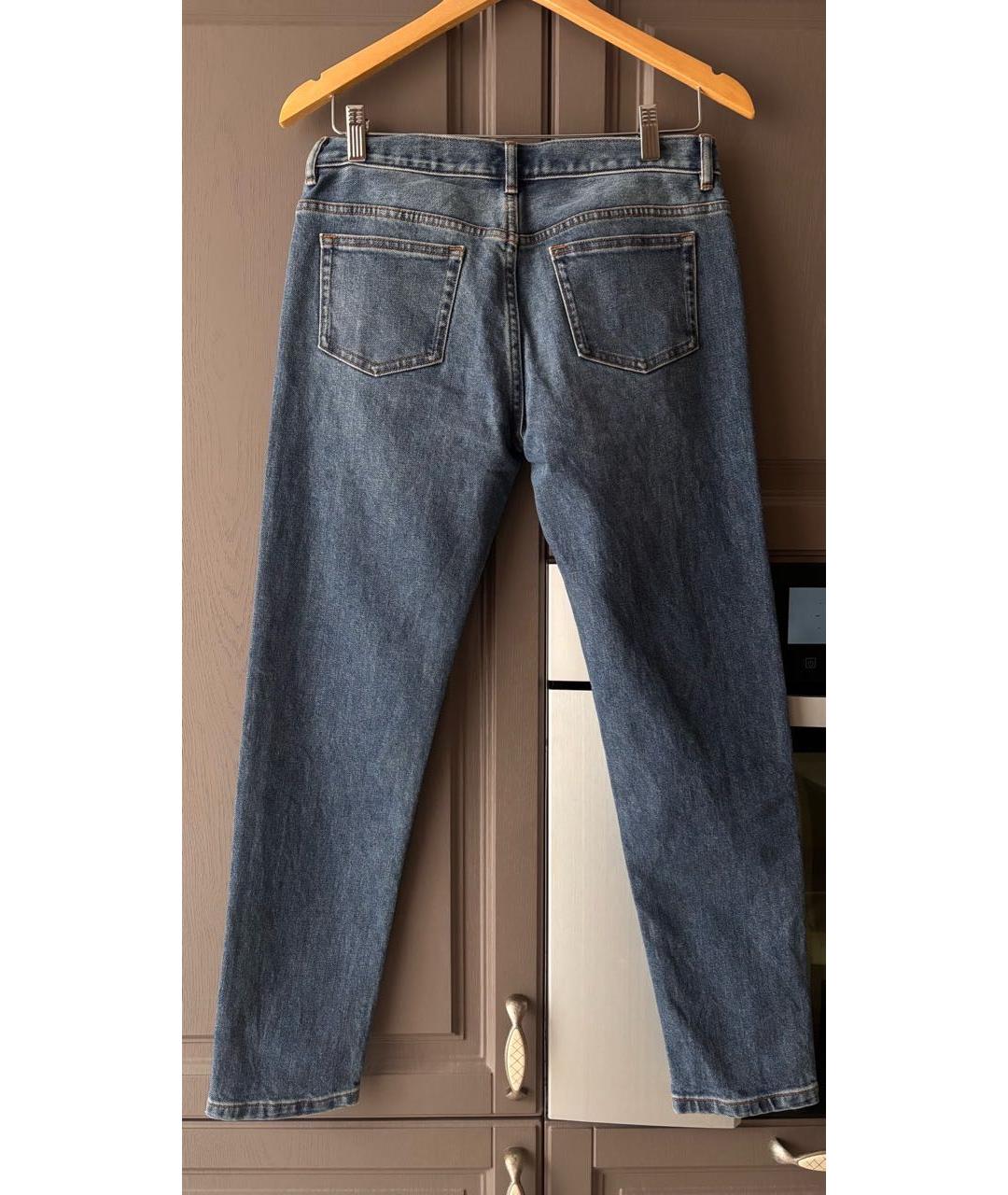 A.P.C. Синие хлопко-полиэстеровые джинсы слим, фото 2