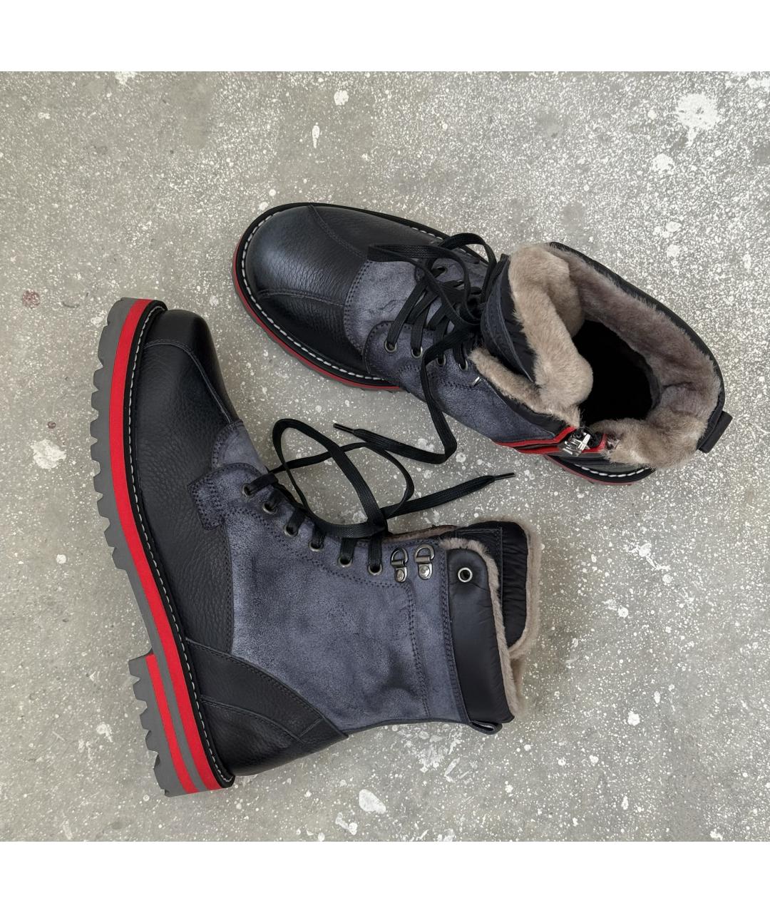 BOGNER Синие кожаные высокие ботинки, фото 5