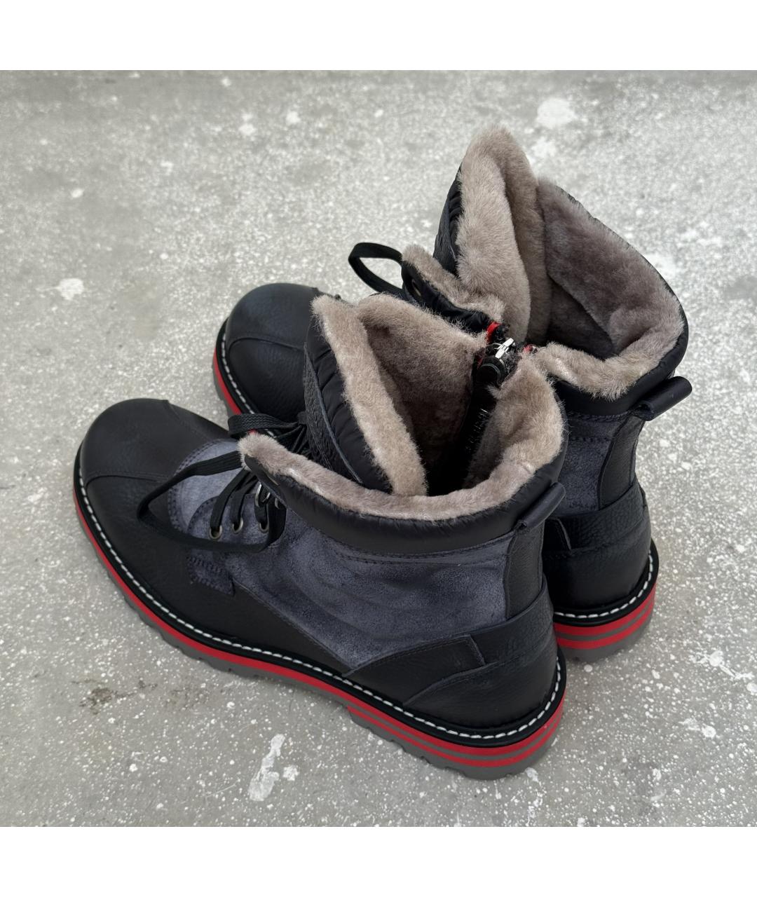 BOGNER Синие кожаные высокие ботинки, фото 3