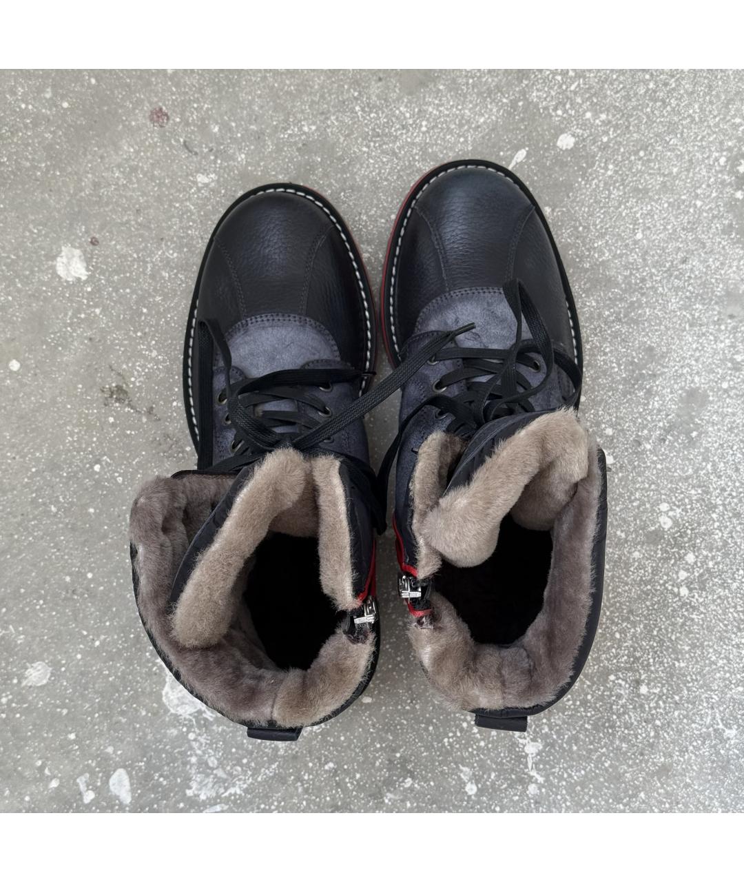 BOGNER Синие кожаные высокие ботинки, фото 4