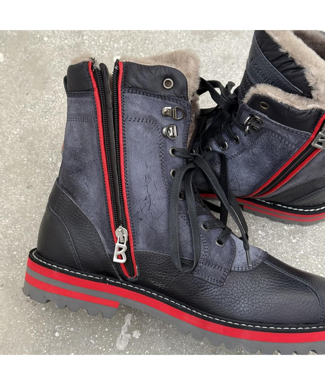 BOGNER Синие кожаные высокие ботинки, фото 9