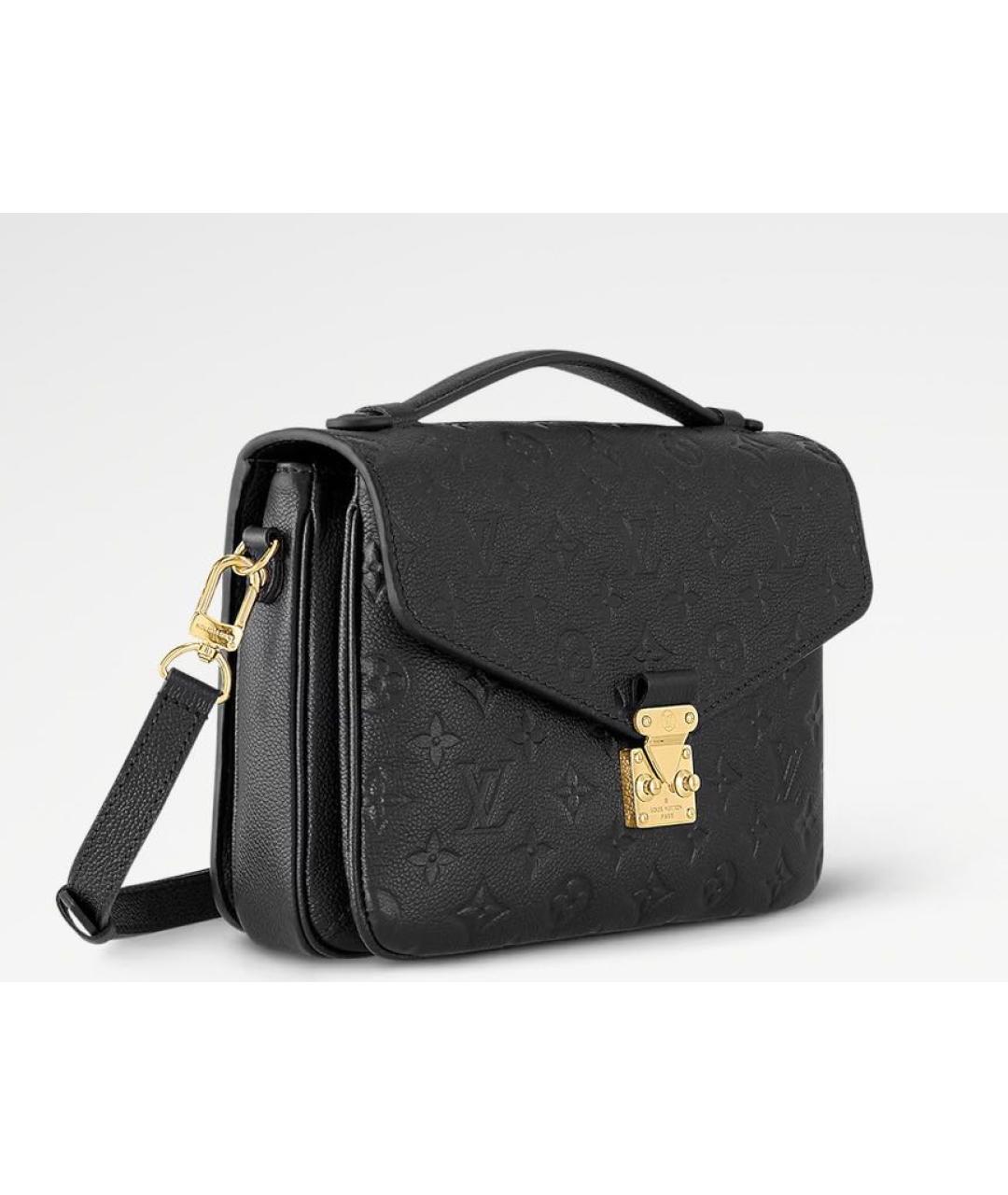 LOUIS VUITTON Черная кожаная сумка с короткими ручками, фото 2