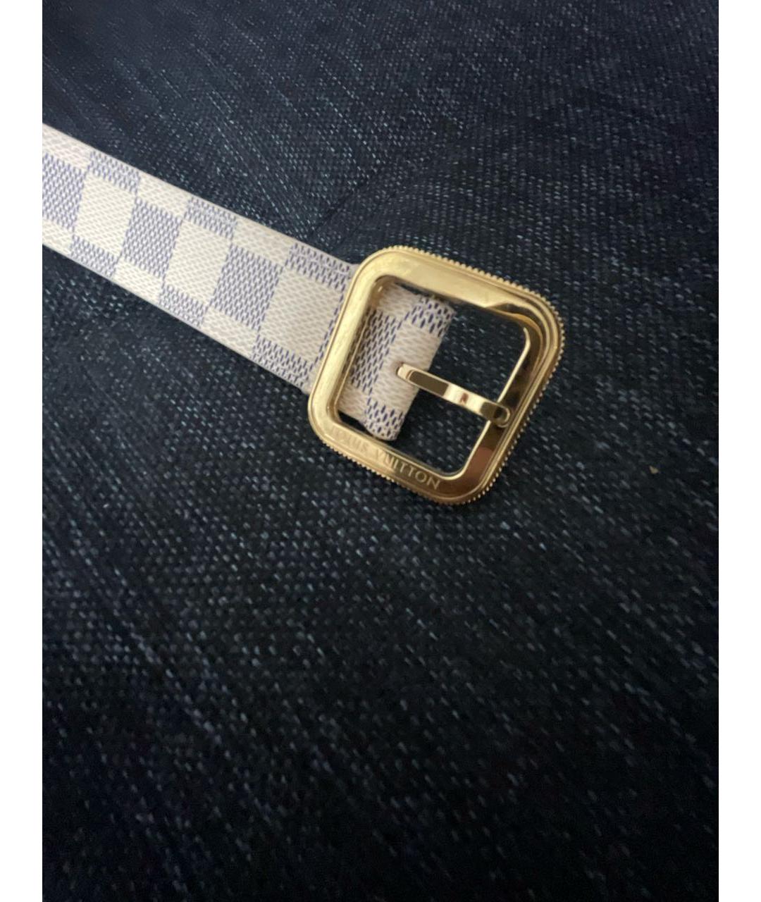 LOUIS VUITTON Белый кожаный ремень, фото 2