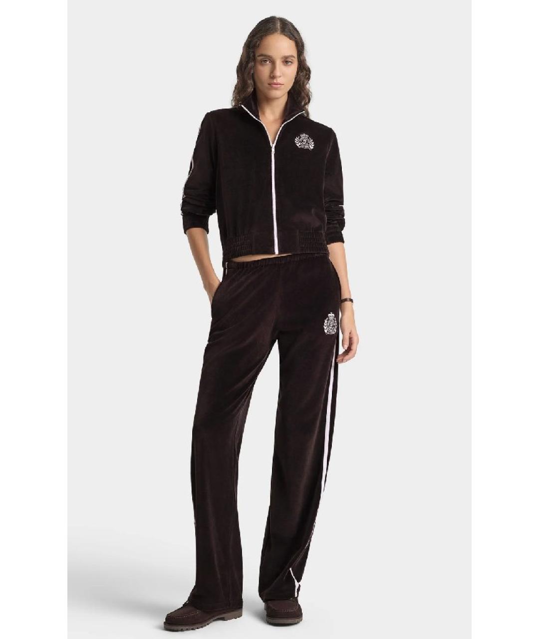 SPORTY AND RICH Коричневый бархатный спортивные костюмы, фото 4