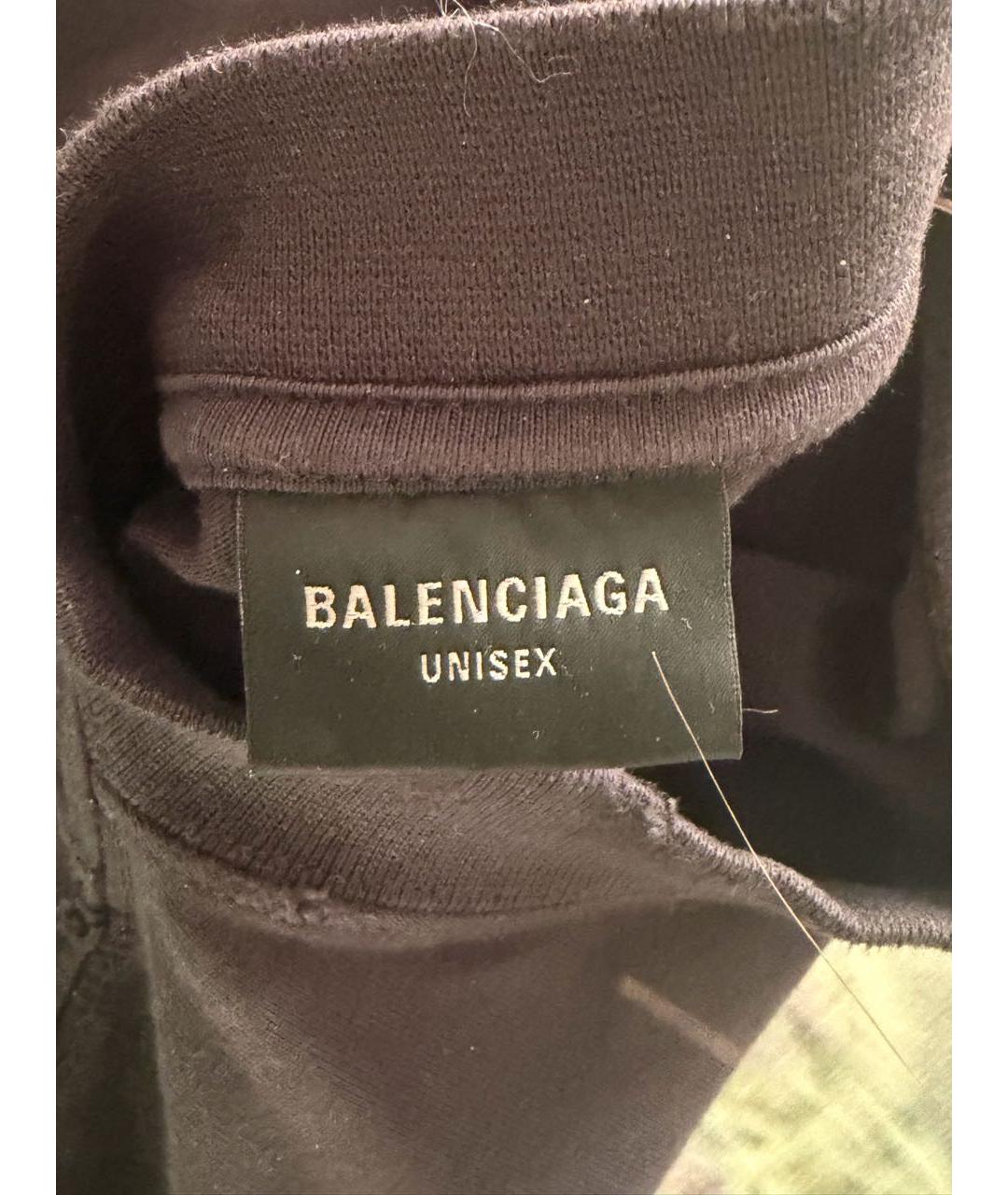 BALENCIAGA Черная хлопковая футболка, фото 6