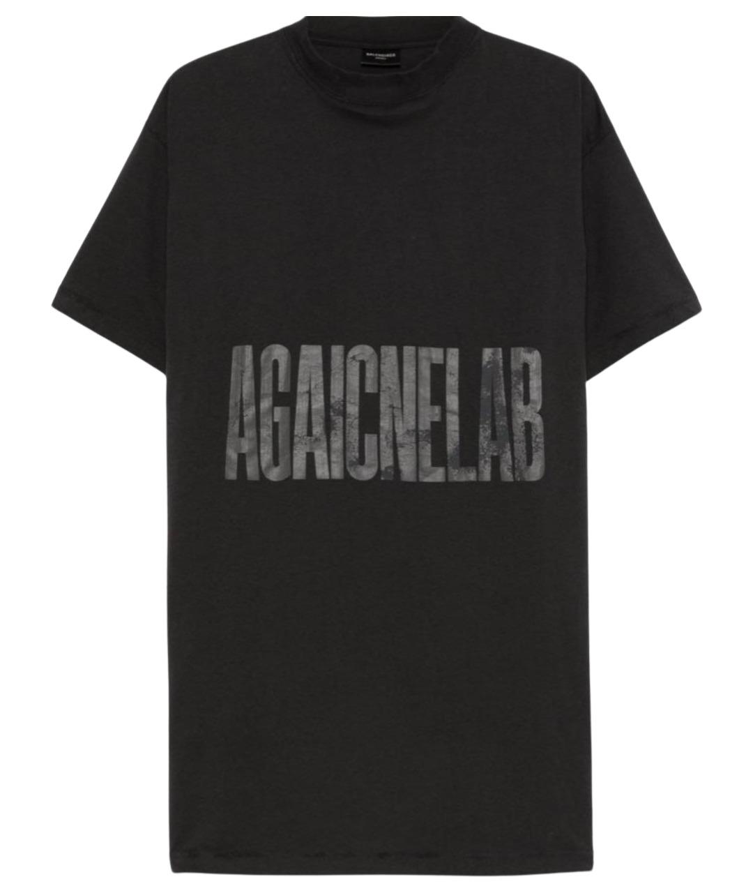 BALENCIAGA Черная хлопковая футболка, фото 1