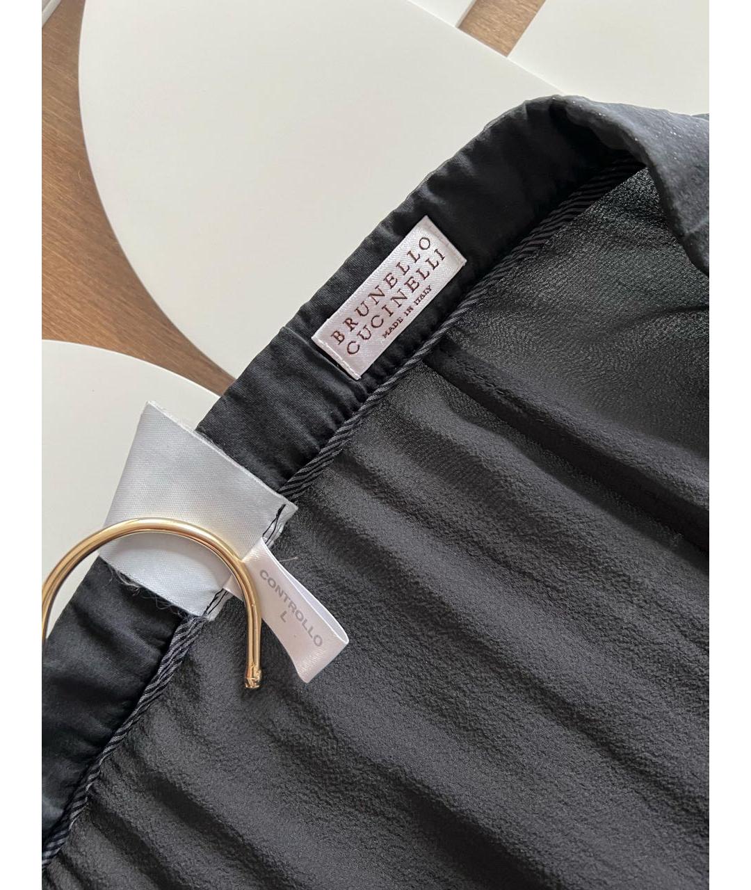 BRUNELLO CUCINELLI Антрацитовая юбка макси, фото 5