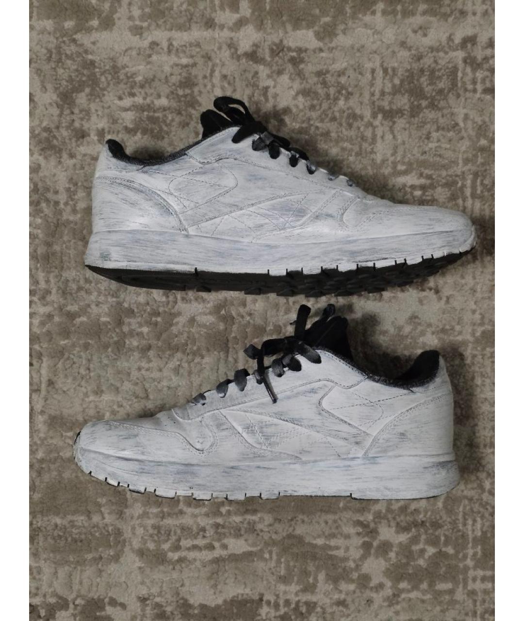 MAISON MARGIELA Белые кожаные низкие кроссовки / кеды, фото 3