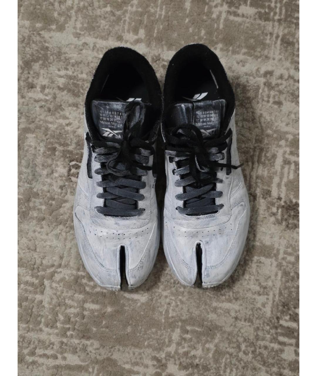 MAISON MARGIELA Белые кожаные низкие кроссовки / кеды, фото 2