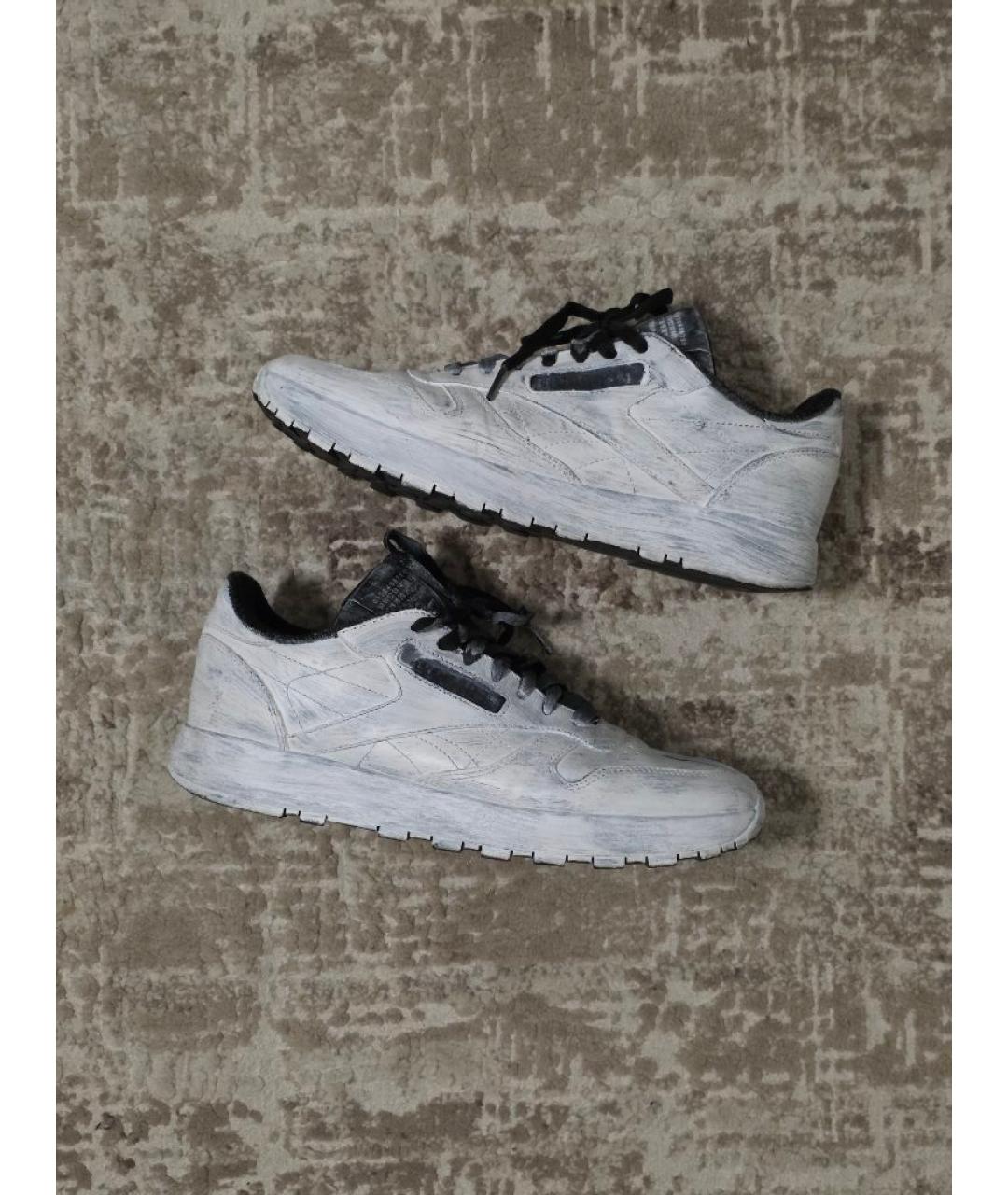 MAISON MARGIELA Белые кожаные низкие кроссовки / кеды, фото 8