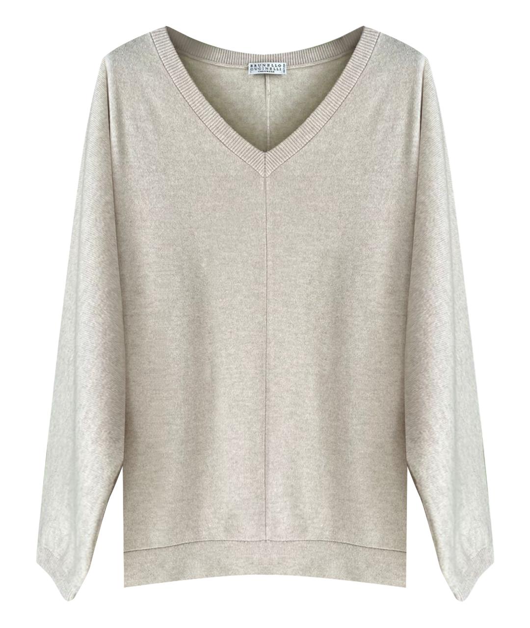 BRUNELLO CUCINELLI Бежевый джемпер / свитер, фото 1