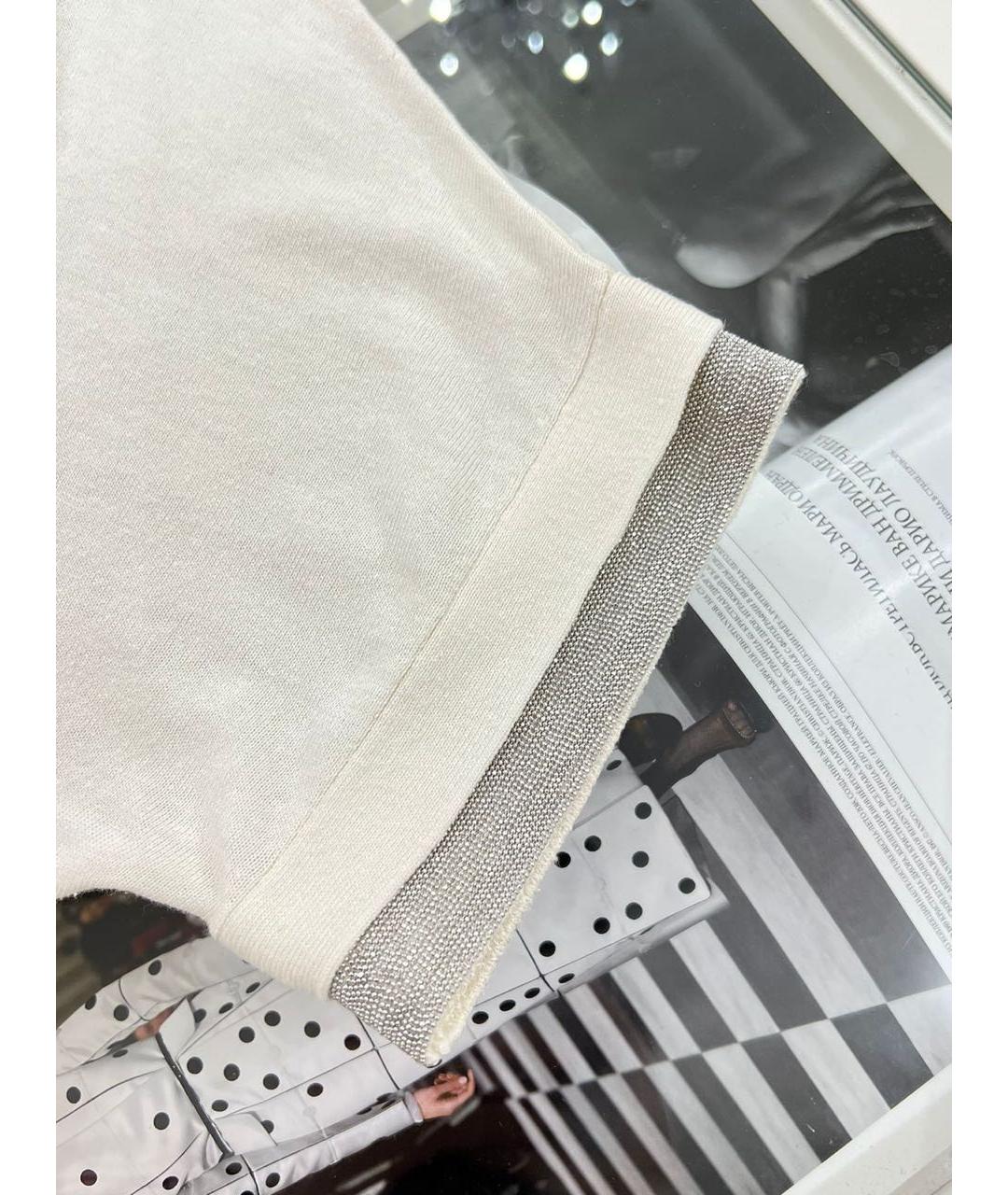 BRUNELLO CUCINELLI Бежевая футболка, фото 3