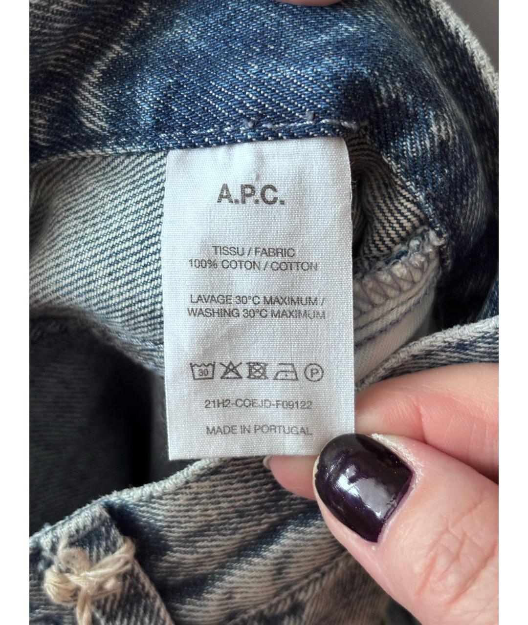 A.P.C. Синие хлопковые джинсы слим, фото 5