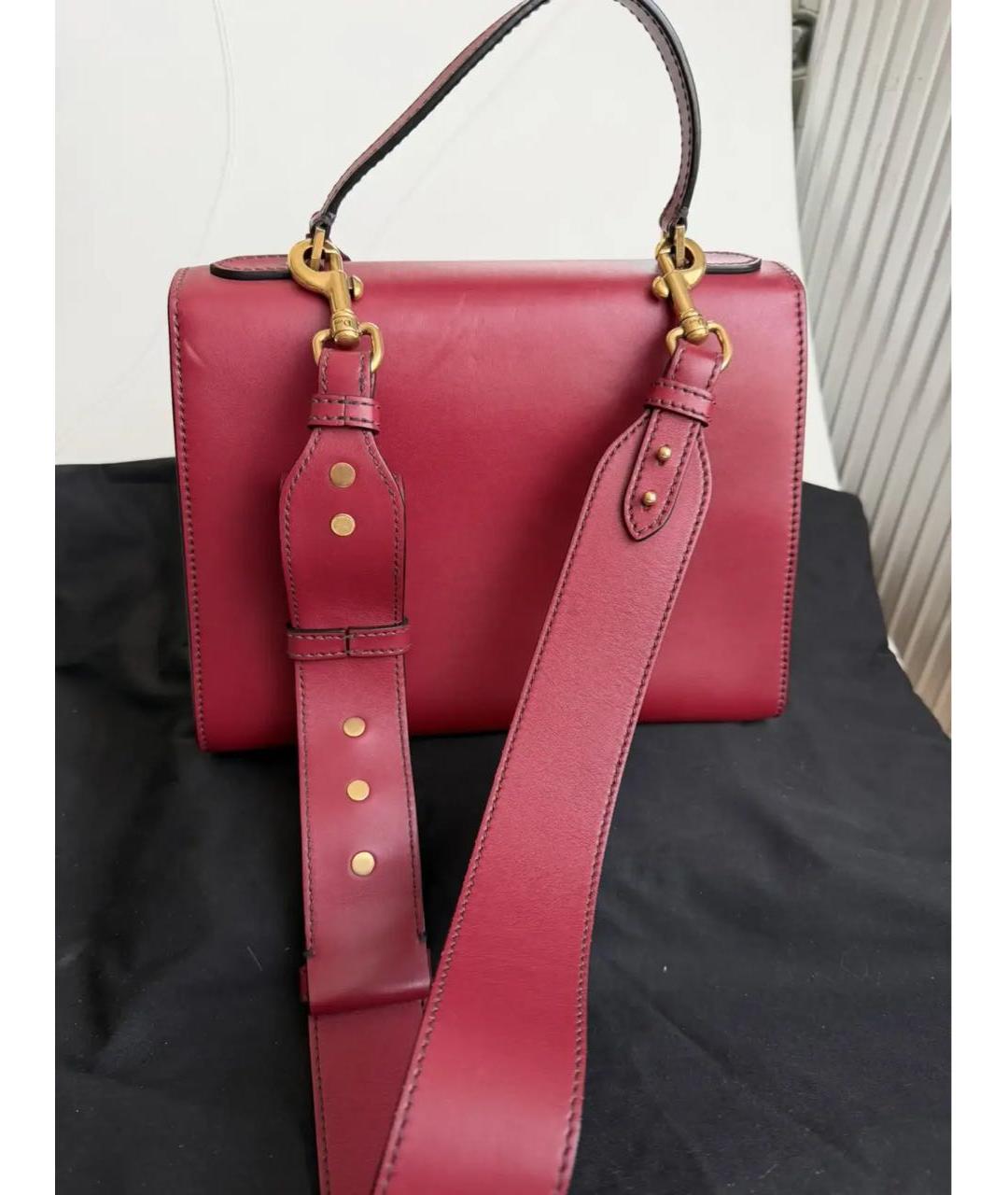 CHRISTIAN DIOR Красная кожаная сумка с короткими ручками, фото 3