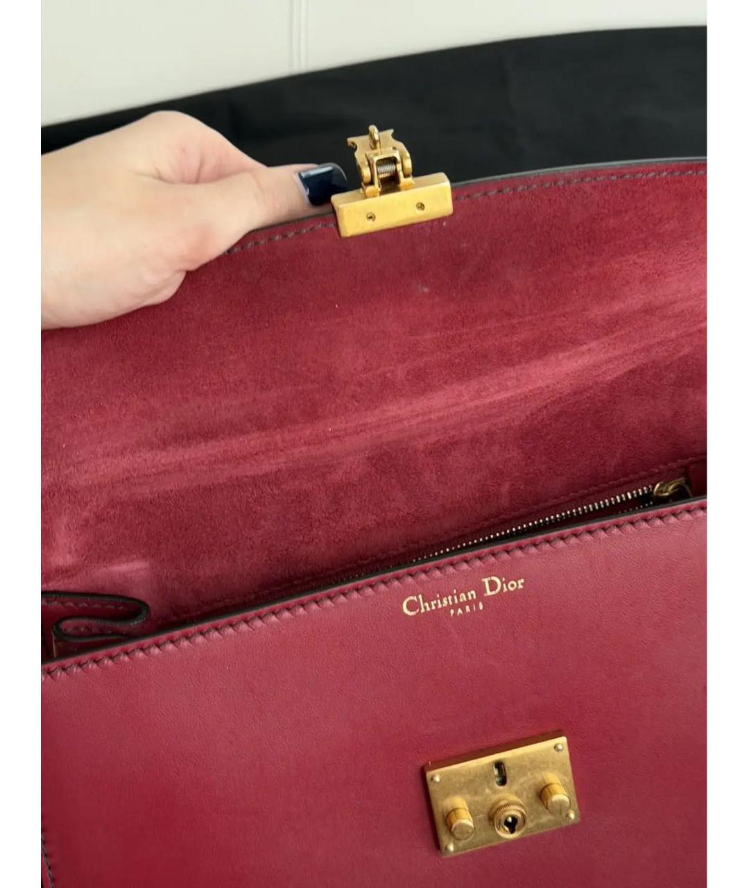 CHRISTIAN DIOR Красная кожаная сумка с короткими ручками, фото 4