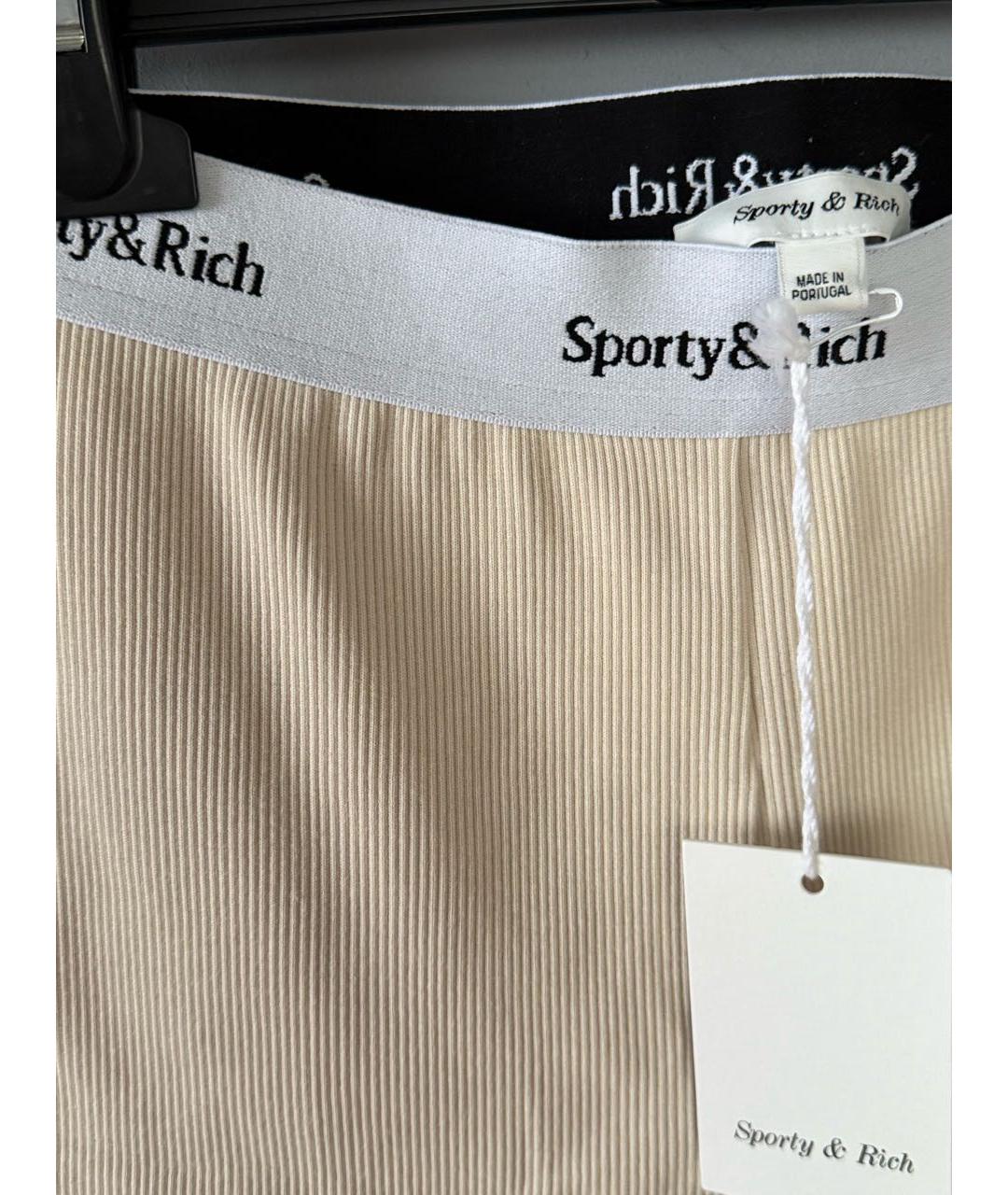 SPORTY AND RICH Бежевые хлопковые шорты, фото 3