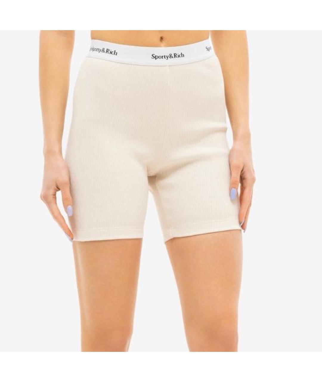 SPORTY AND RICH Бежевые хлопковые шорты, фото 6