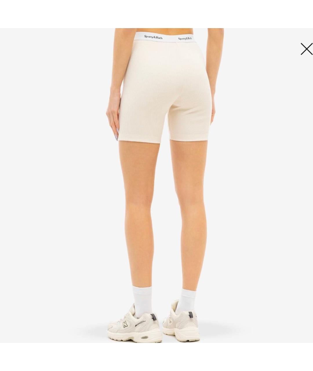 SPORTY AND RICH Бежевые хлопковые шорты, фото 5