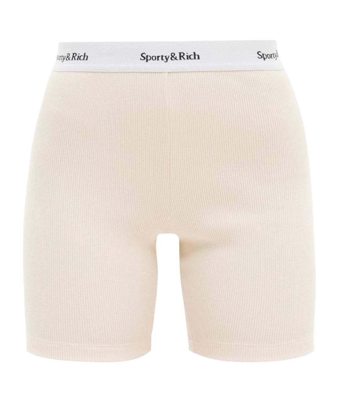 SPORTY AND RICH Бежевые хлопковые шорты, фото 1