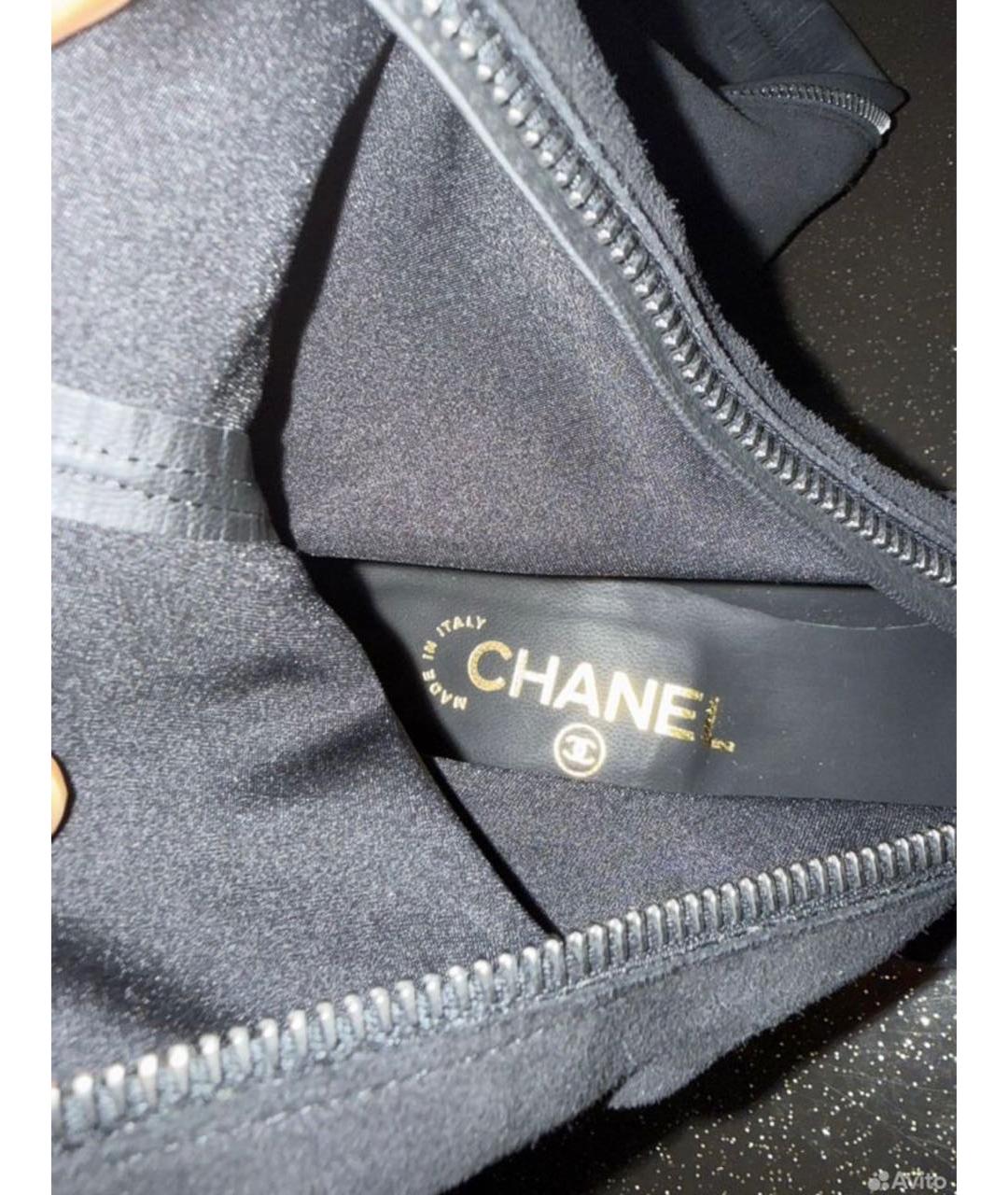 CHANEL Черные замшевые ботфорты, фото 5