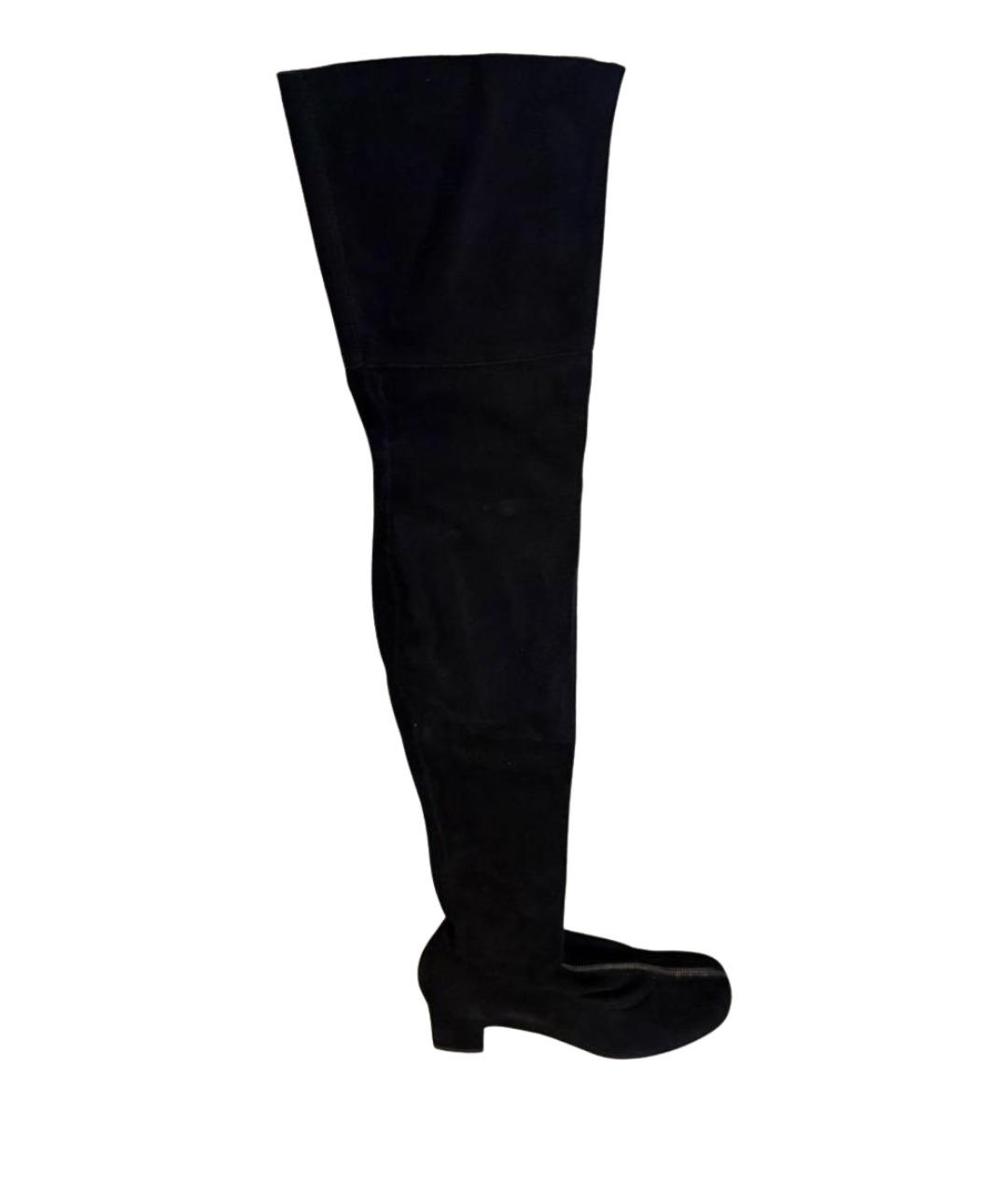 CHANEL Черные замшевые ботфорты, фото 1