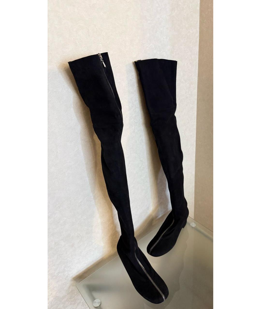 CHANEL Черные замшевые ботфорты, фото 4